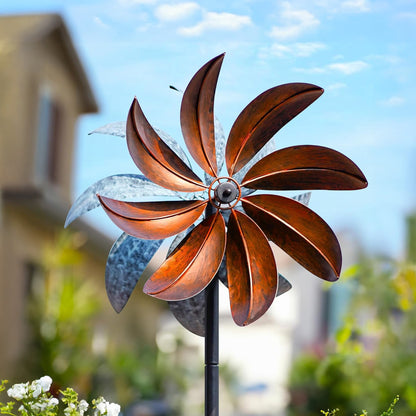 Antique Petal Kinetic Wind Spinner
