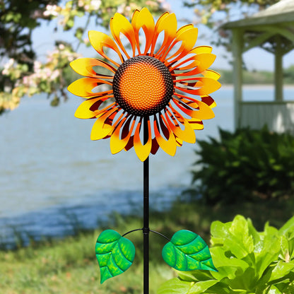 Dual Sunny Sunflower Wind Spinner