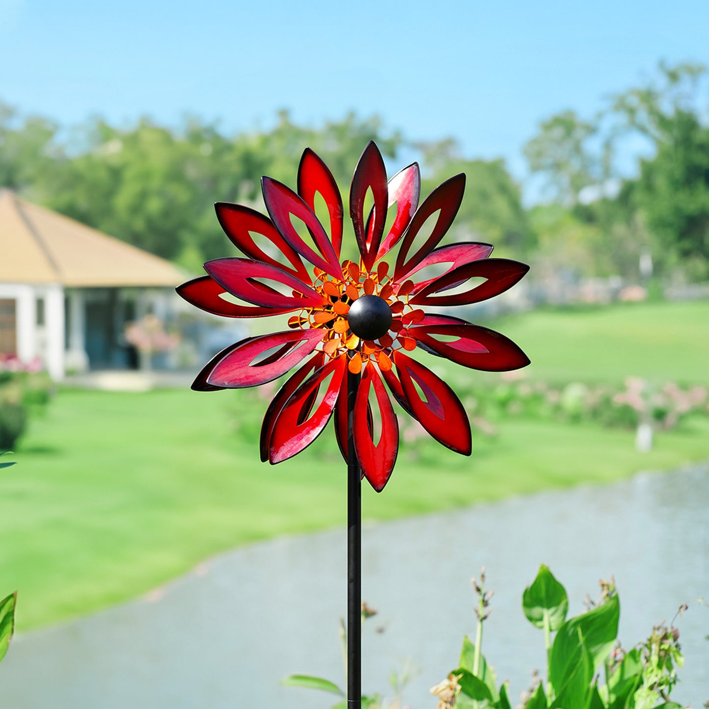 Red Cardinal Metal Wind Spinner