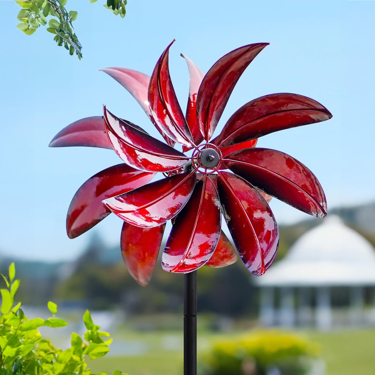 Red Crimson Petal Wind Spinner