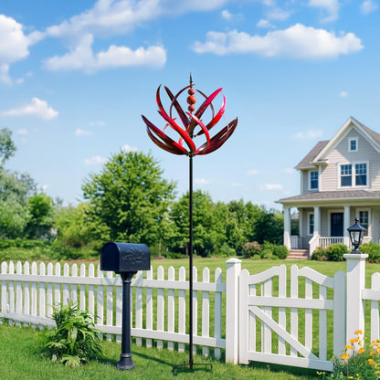 Garnet Lotus Garden Wind Spinner