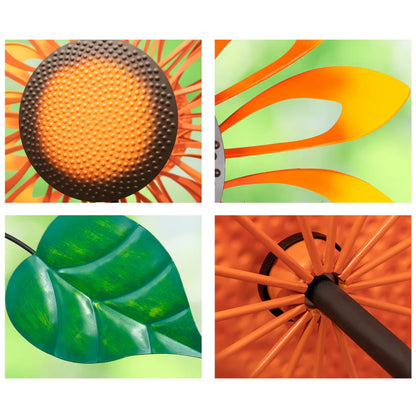 Dual Sunny Sunflower Wind Spinner
