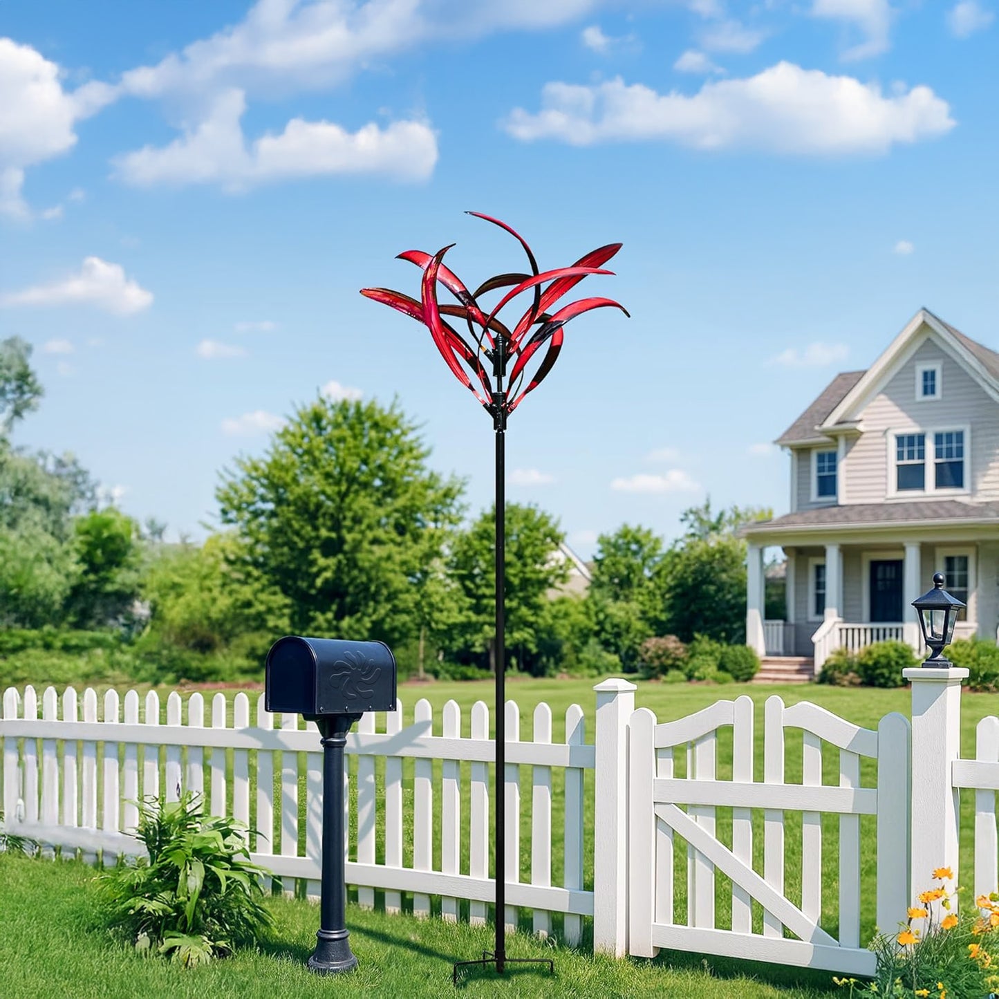 Red Magnolia Garden Wind Spinner