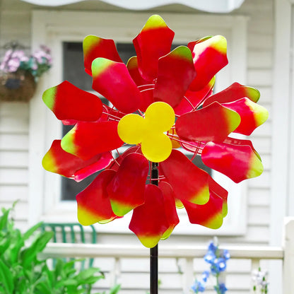 Colorful Dahlia Solar Wind Spinner