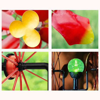 Colorful Dahlia Solar Wind Spinner