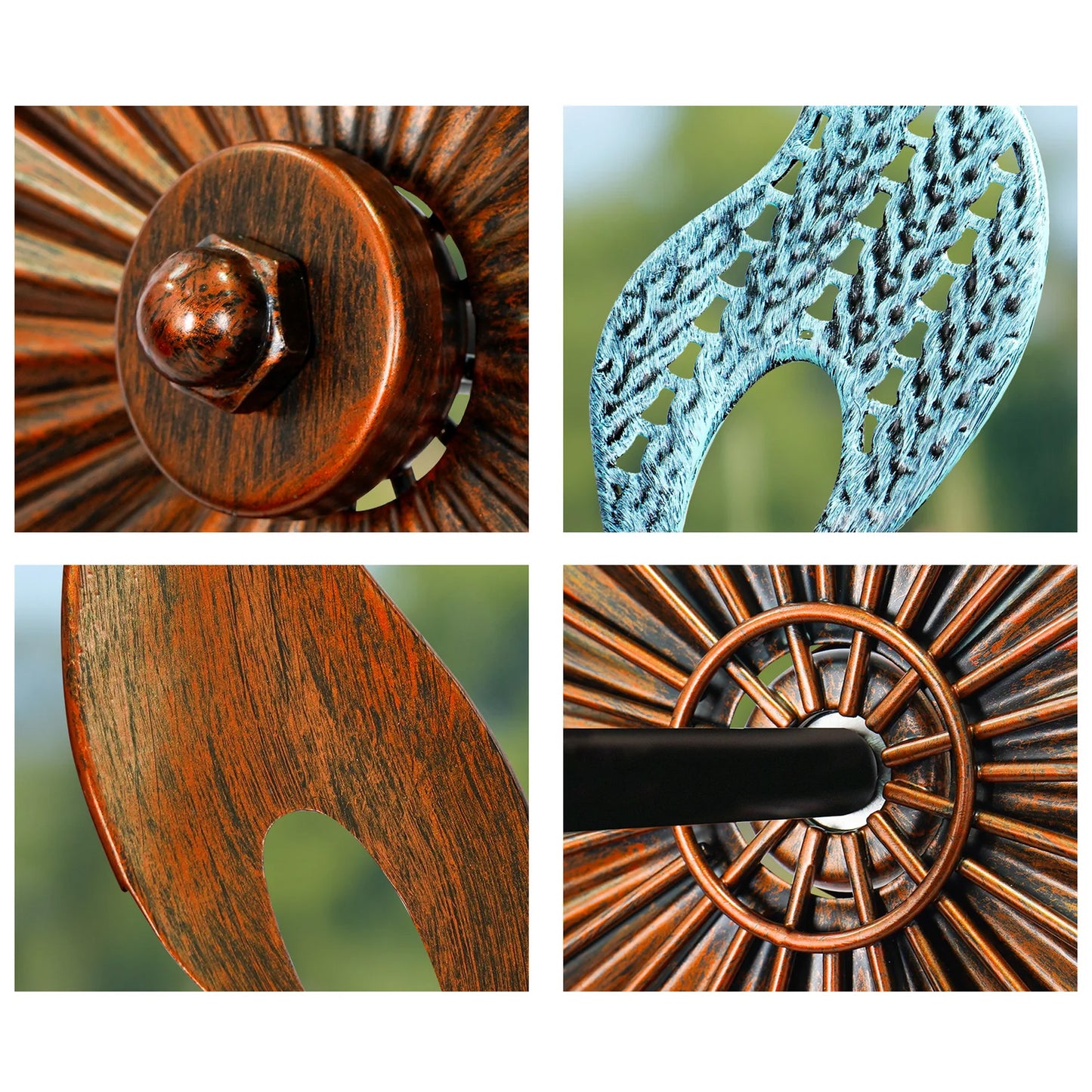 Copper Sun Flame Wind Spinner