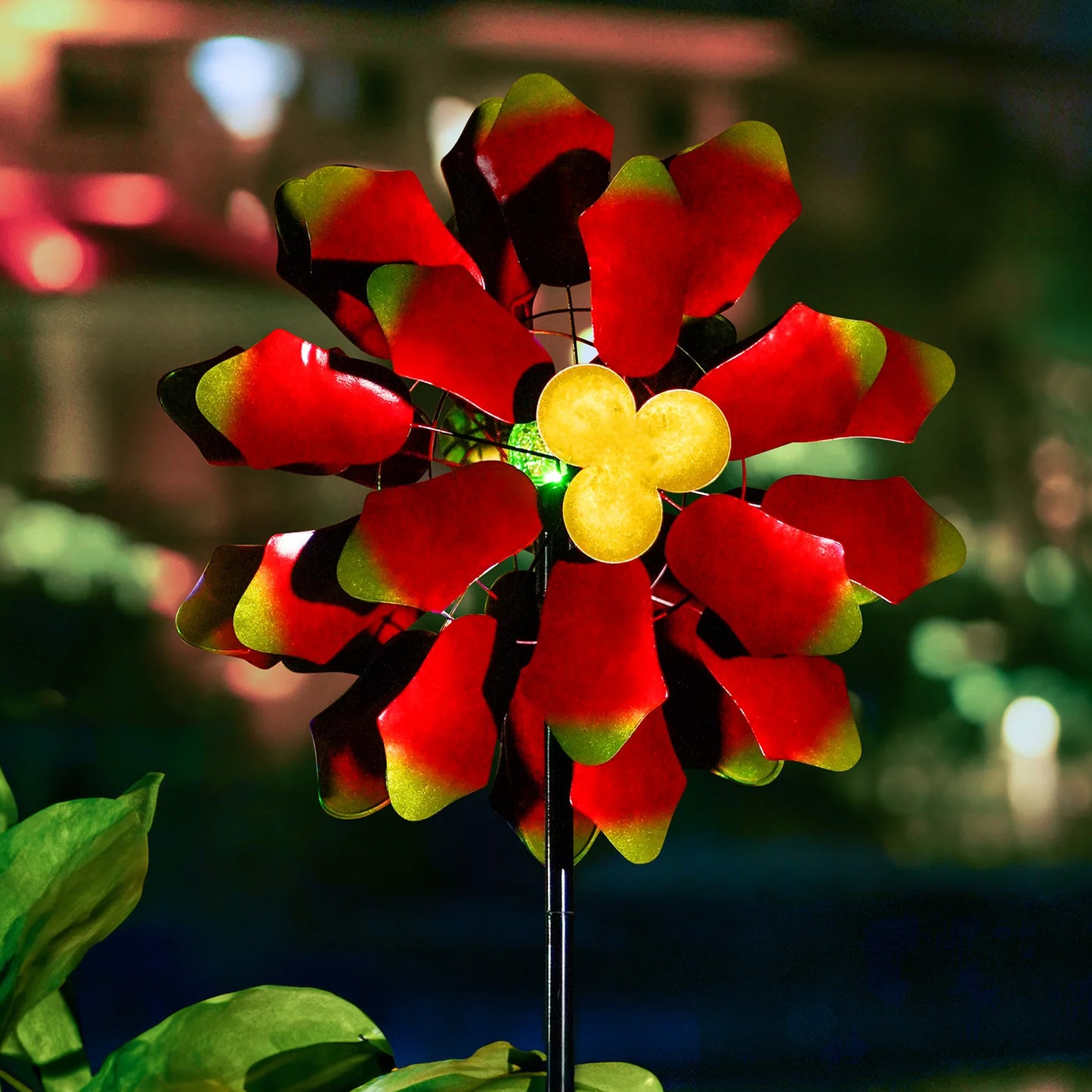 Colorful Dahlia Solar Wind Spinner