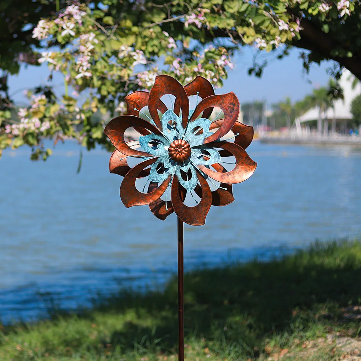 Dual Bloom Camellia Wind Spinner