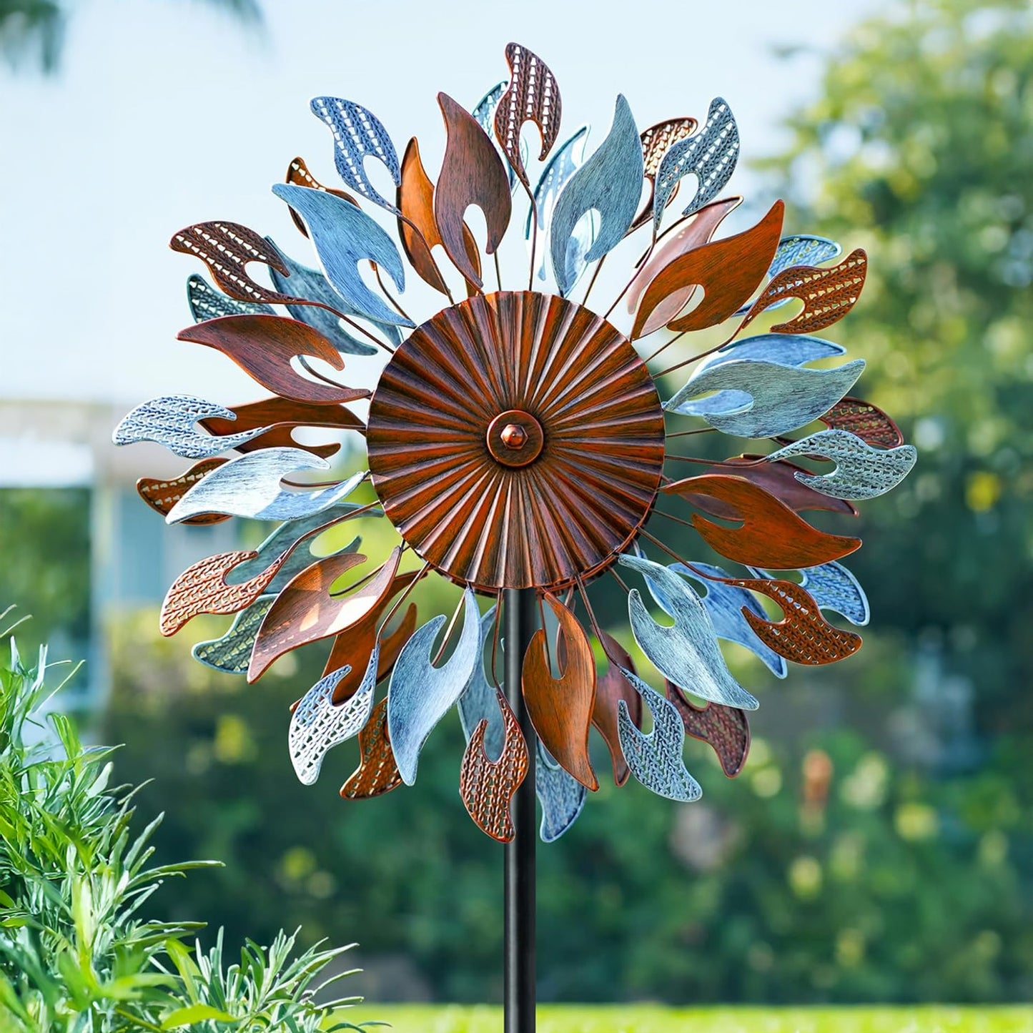 Copper Sun Flame Wind Spinner
