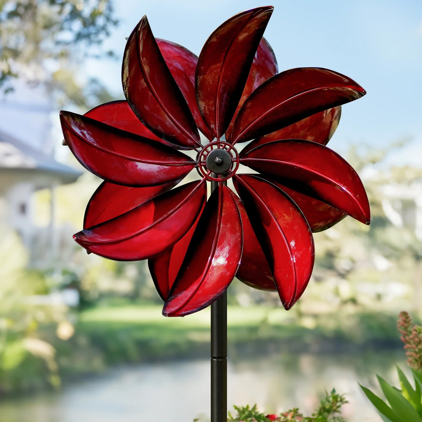 Red Crimson Petal Wind Spinner
