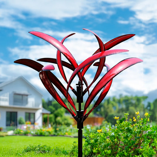 Red Magnolia Garden Wind Spinner