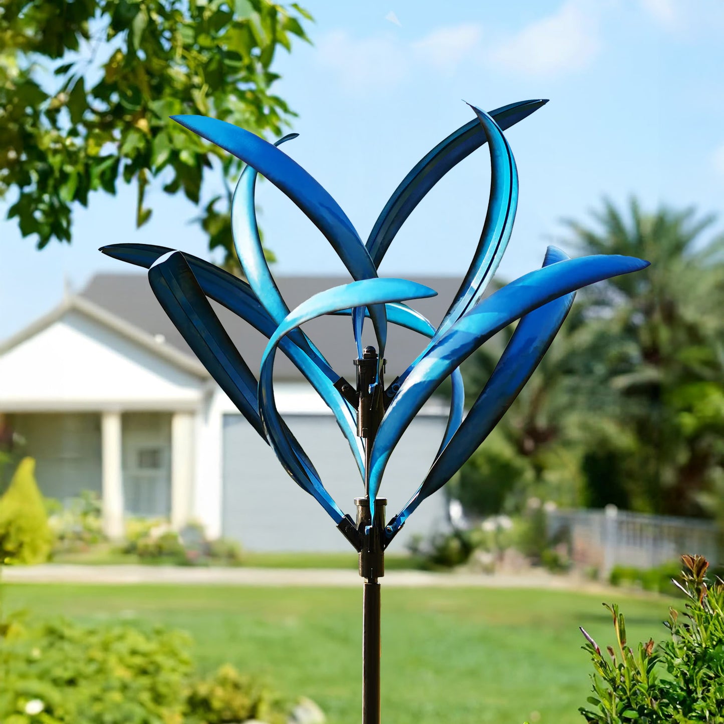 Blue Magnolia Garden Wind Spinner