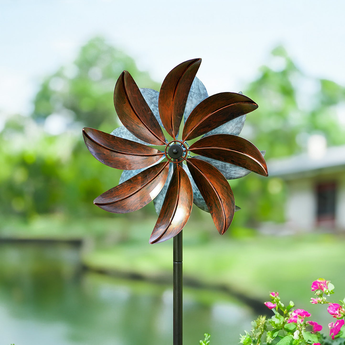 Antique Petal Kinetic Wind Spinner