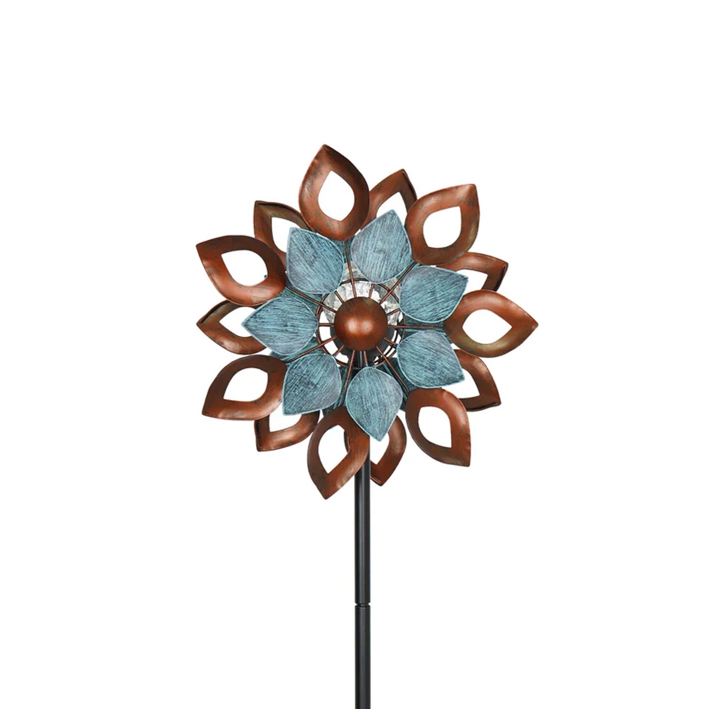 Solar Dahlia Glow Wind Spinner