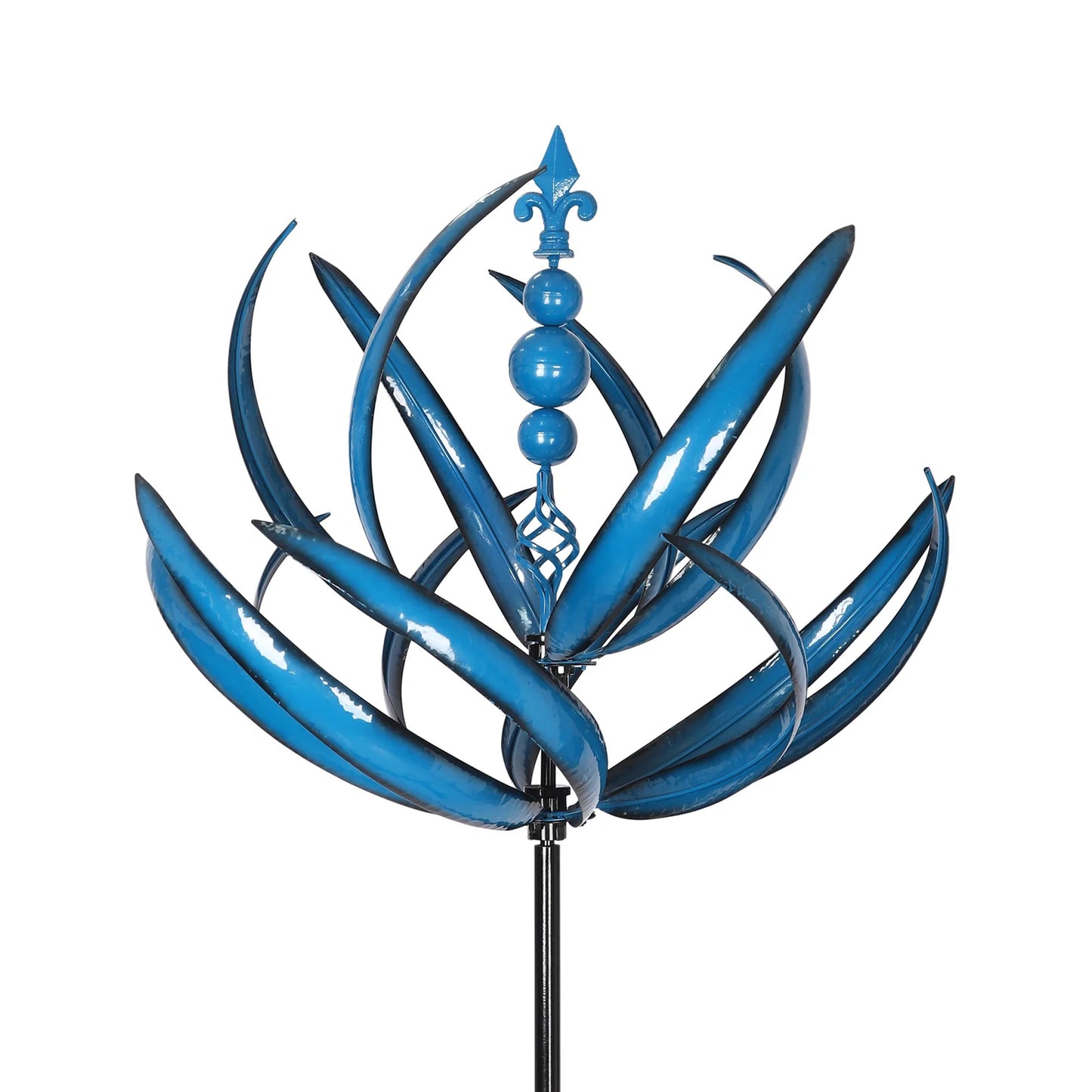 Blue Lotus Garden Wind Spinner