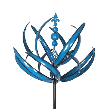 Blue Lotus Garden Wind Spinner