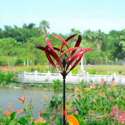 Red Magnolia Garden Wind Spinner