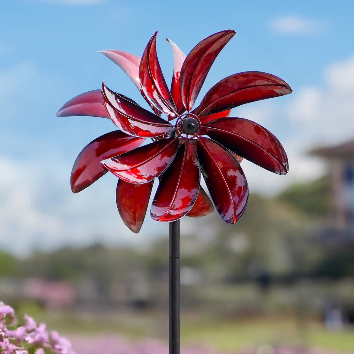 Red Crimson Petal Wind Spinner