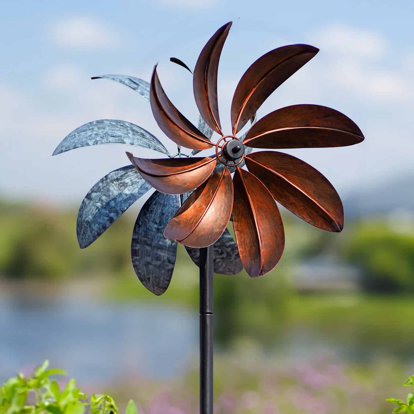 Antique Petal Kinetic Wind Spinner