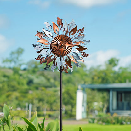 Copper Sun Flame Wind Spinner