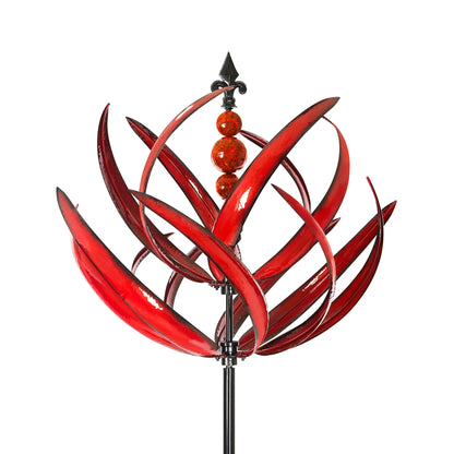 Garnet Lotus Garden Wind Spinner
