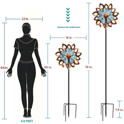 Solar Dahlia Glow Wind Spinner