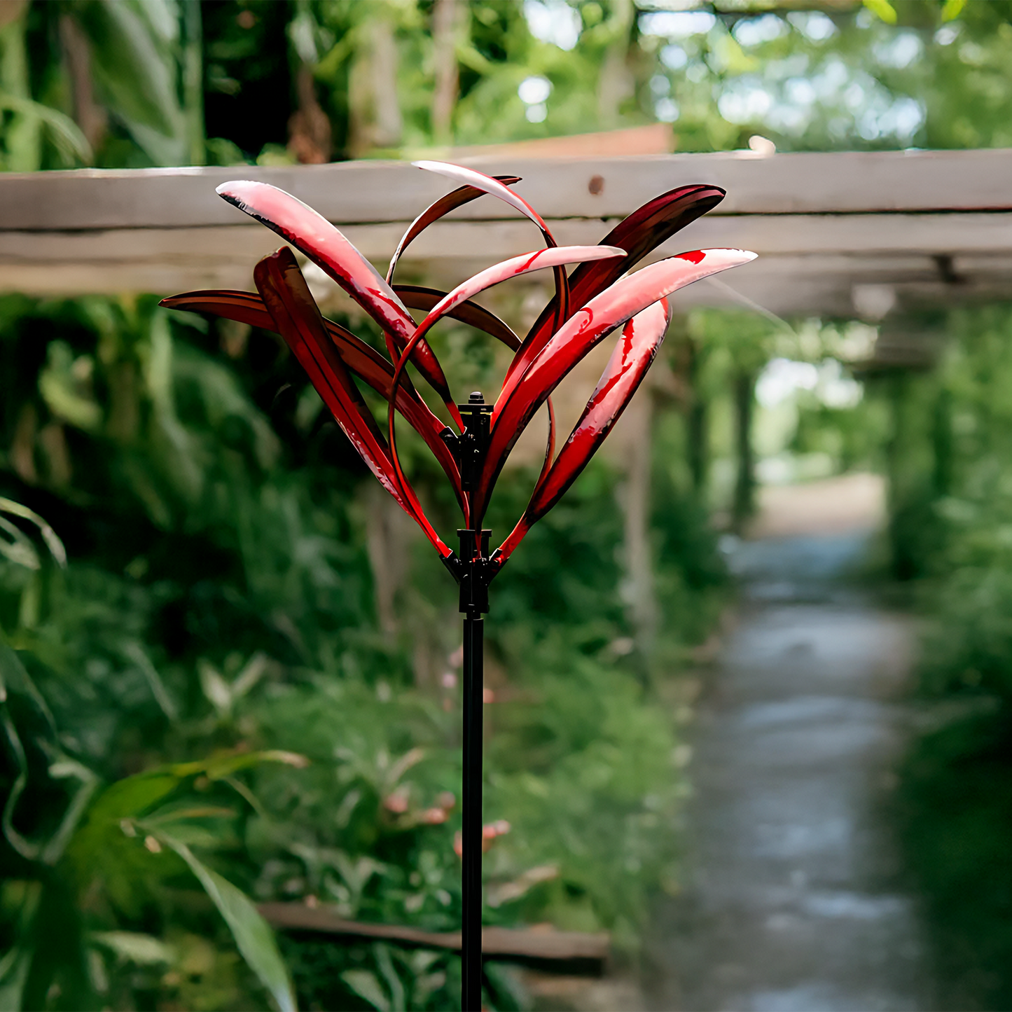 Red Magnolia Garden Wind Spinner