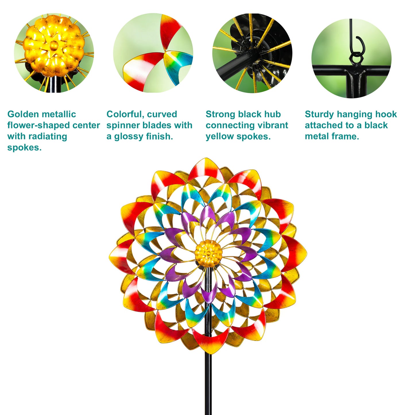 Whirling Zinnia Garden Wind Spinner