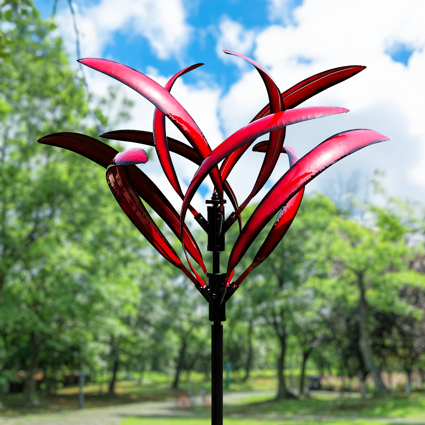 Red Magnolia Garden Wind Spinner