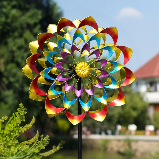 Whirling Zinnia Garden Wind Spinner