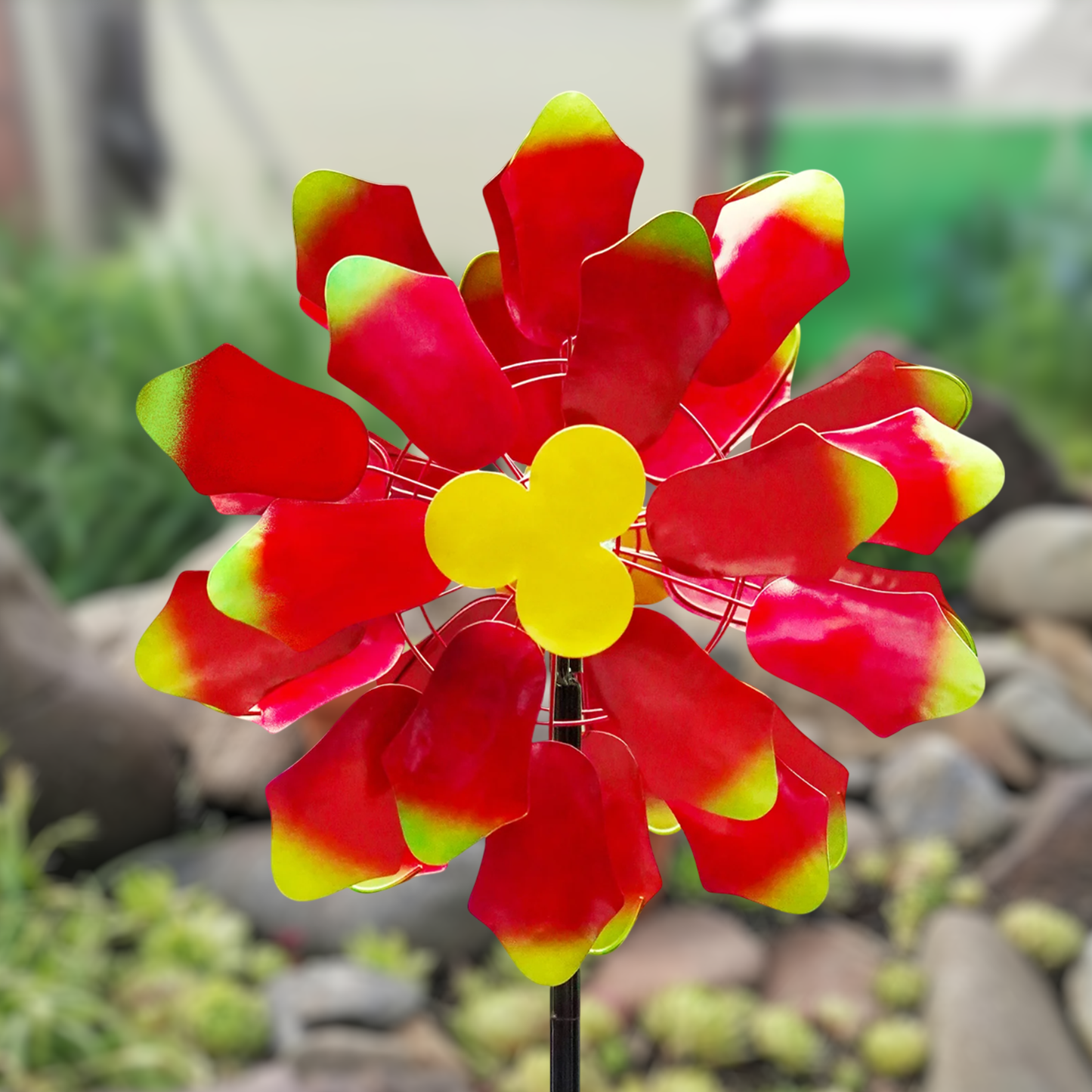 Colorful Dahlia Solar Wind Spinner