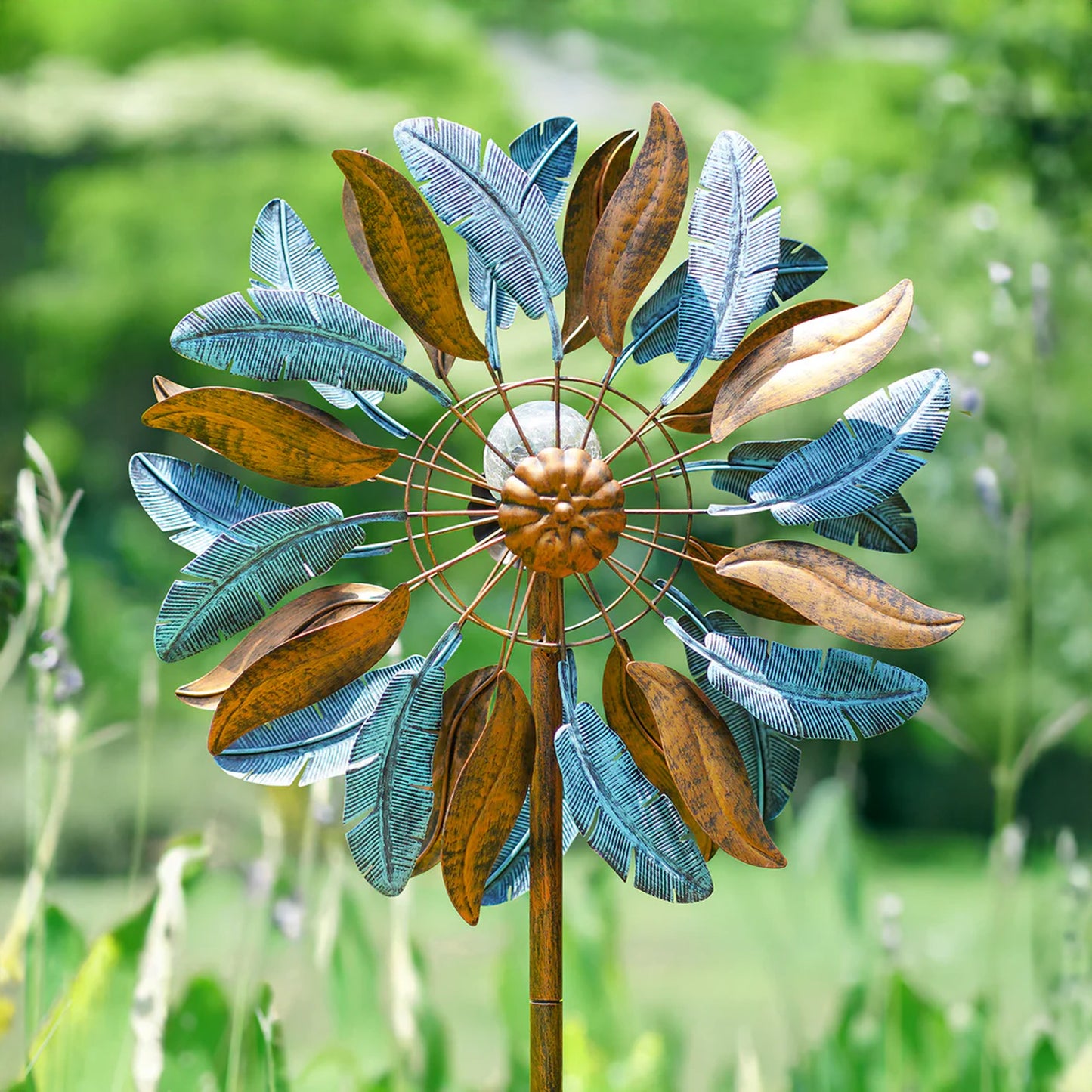 Feather Glow Solar Wind Spinner
