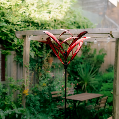 Red Magnolia Garden Wind Spinner