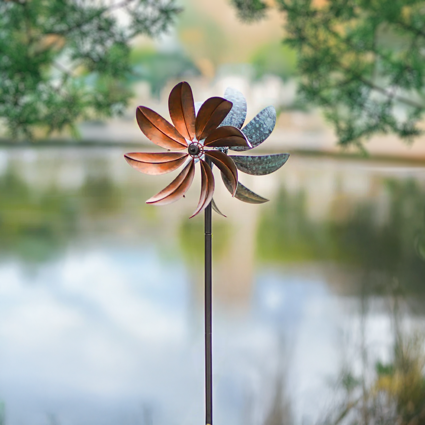 Antique Petal Kinetic Wind Spinner