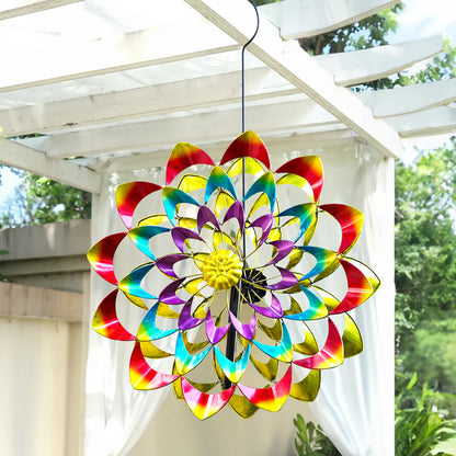 Whirling Zinnia Garden Wind Spinner