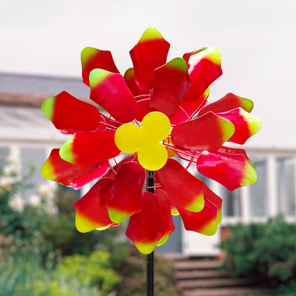 Colorful Dahlia Solar Wind Spinner