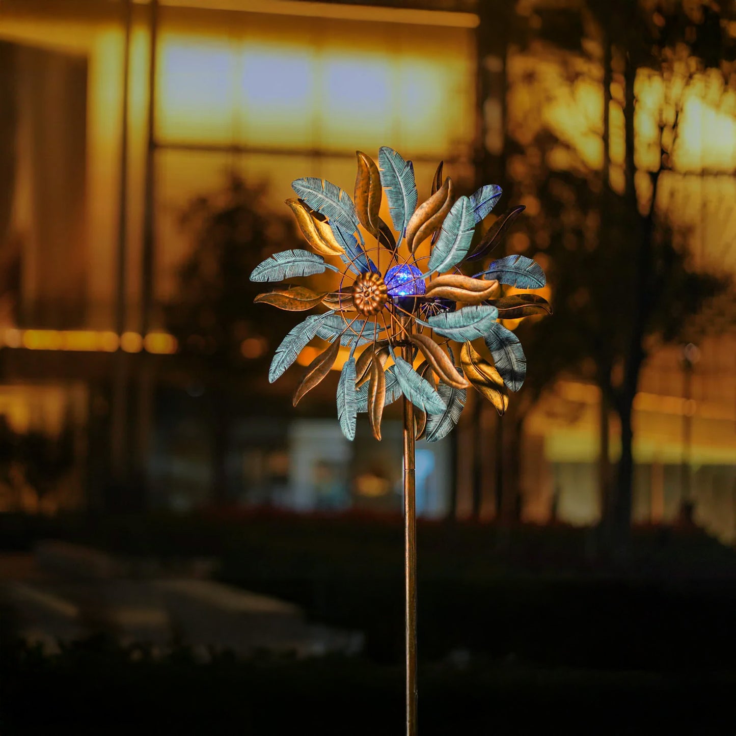 Feather Glow Solar Wind Spinner