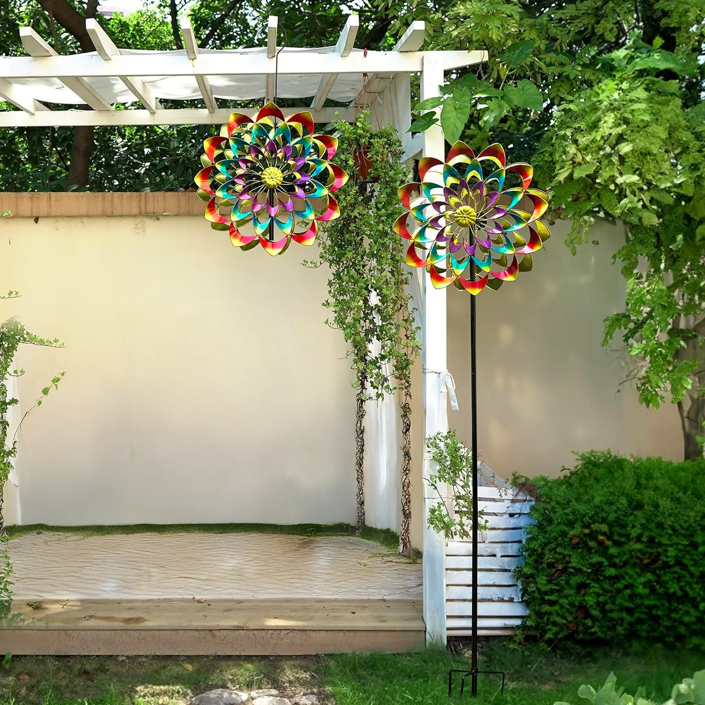Whirling Zinnia Garden Wind Spinner