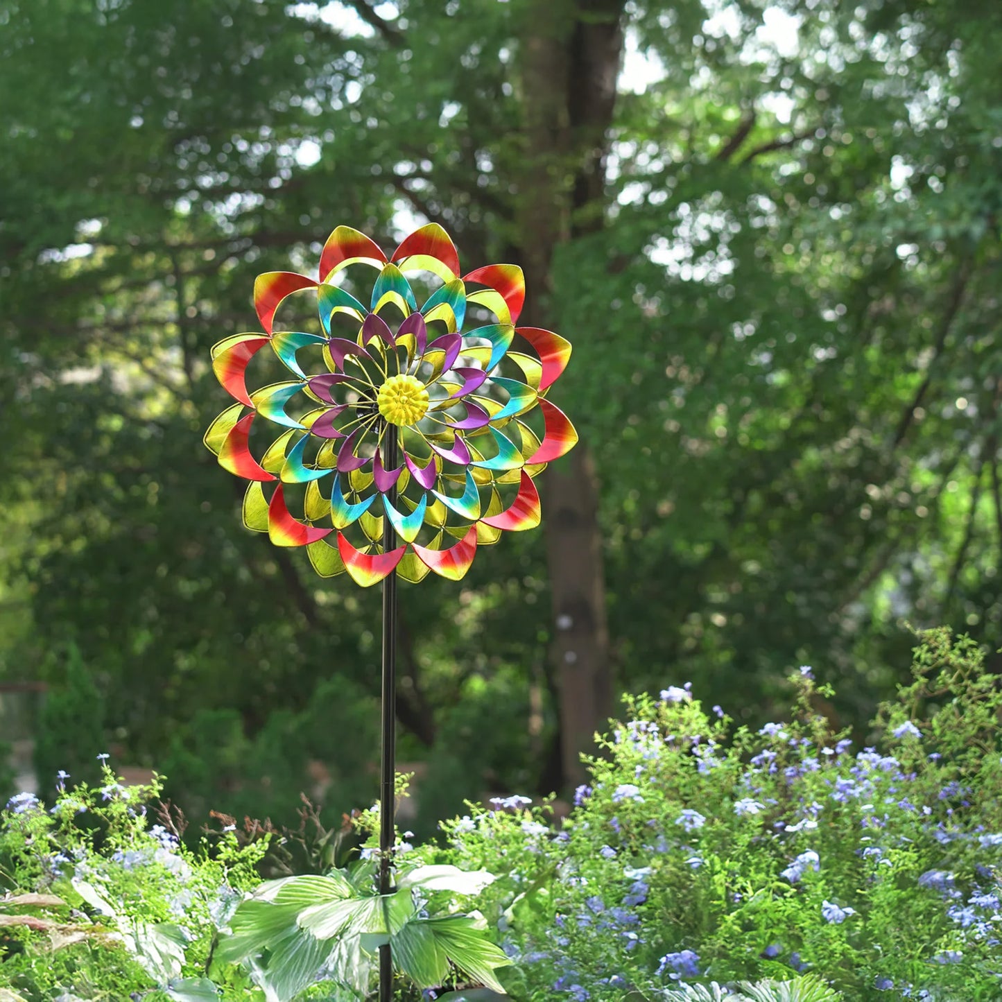 Whirling Zinnia Garden Wind Spinner