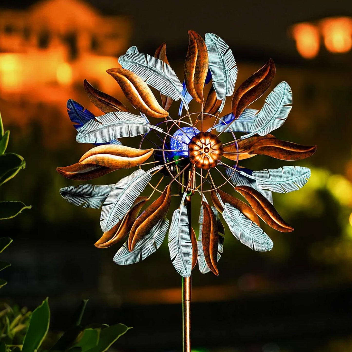 Feather Glow Solar Wind Spinner