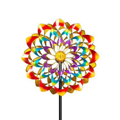 Whirling Zinnia Garden Wind Spinner