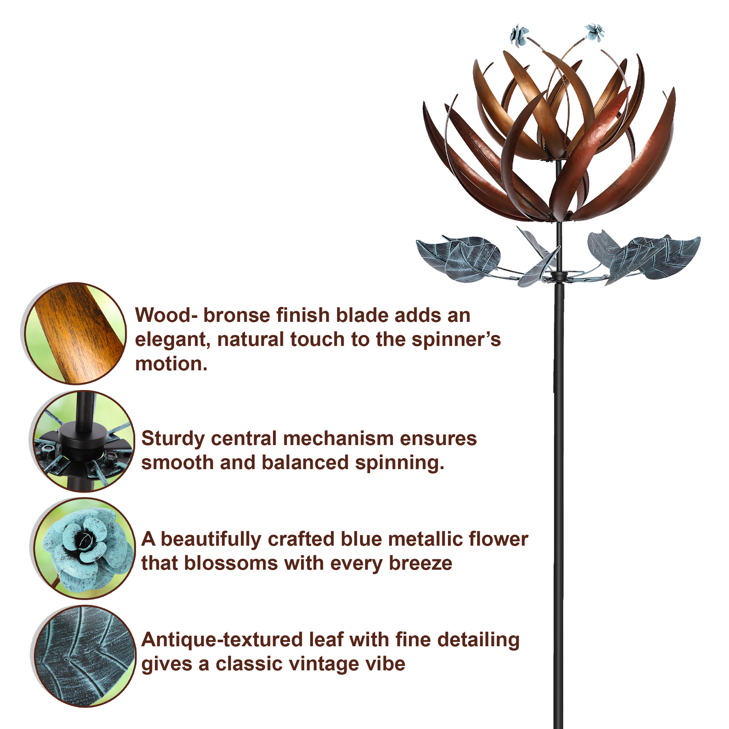 Copper Garden Flower Spinner